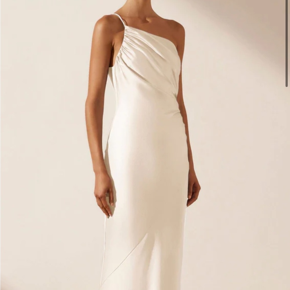 Shona Joy Luxe Asymmetrical Gathered Maxi Dress
